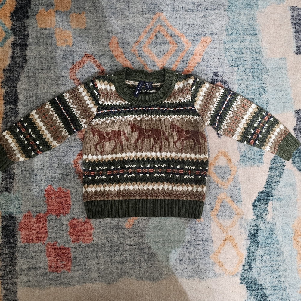 Janie and Jack Horse Pattern Sweater